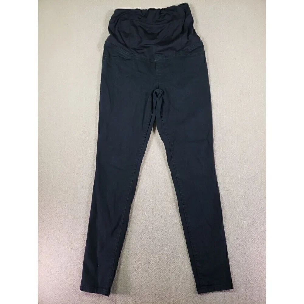 ISABEL MATERNITY High Rise Black Denim Skinny Jegging with Crossover Panel 2